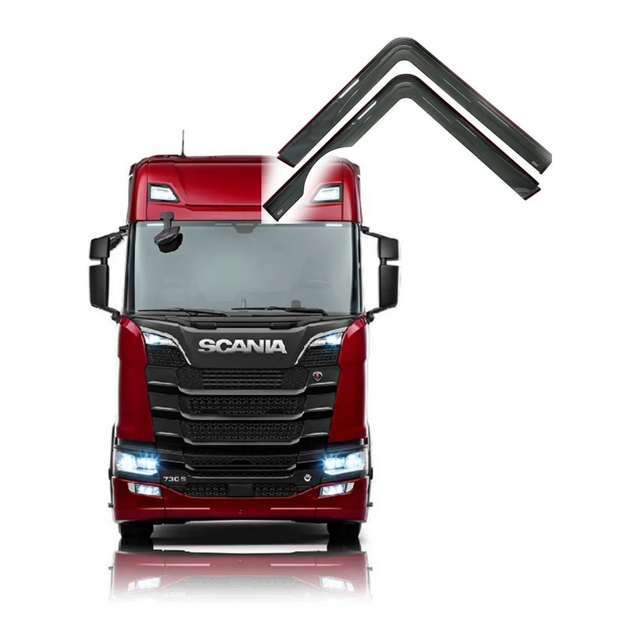 Дефлекторы окон Ветровики Scania E6 (2018+) самоклеющейся