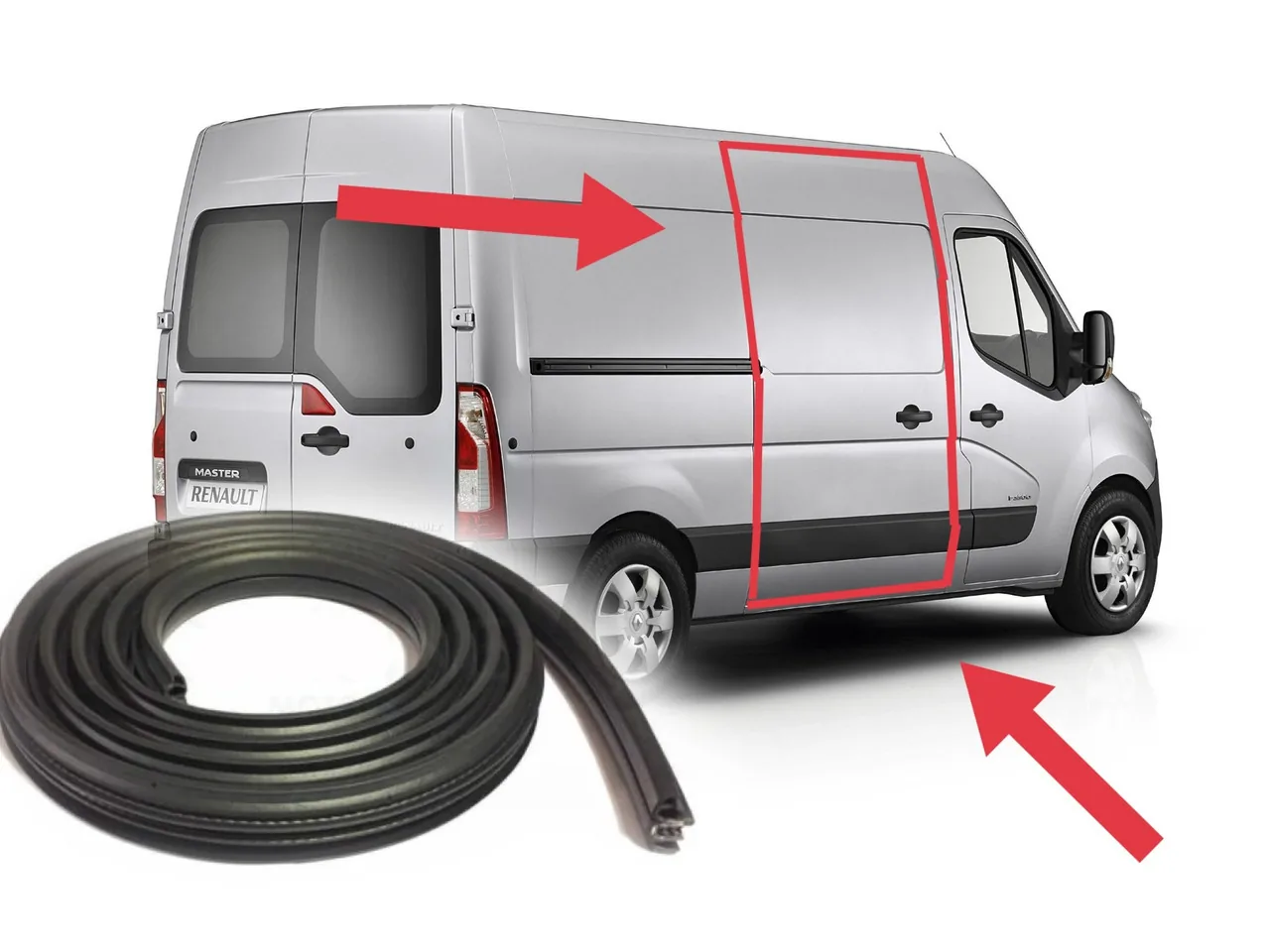 Уплотнитель боковой сдвижной дверки Renault Master / Opel Movano (2010-2023) новый