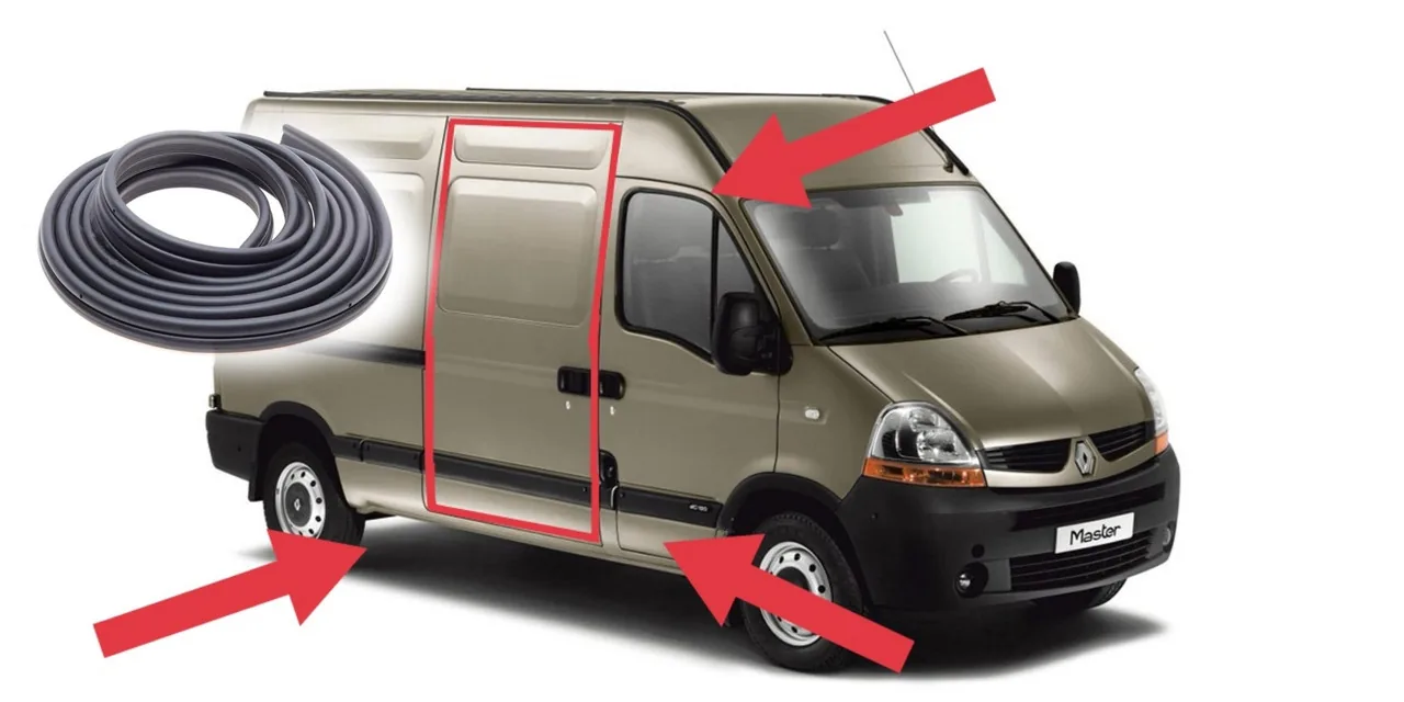 Уплотнитель боковой сдвижной дверки Renault Master / Opel Movano (1997-2010)