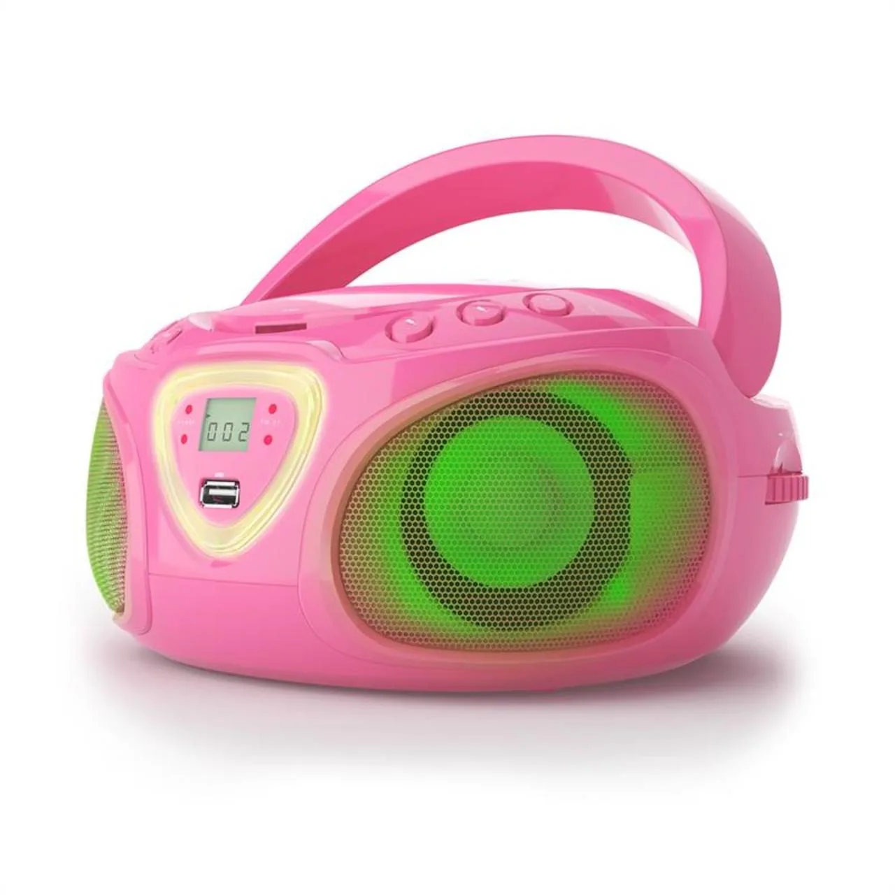 Бумбокс ФМ програвач Auna Roadie CD (10029815) Fm USB Bt CD Рожевий