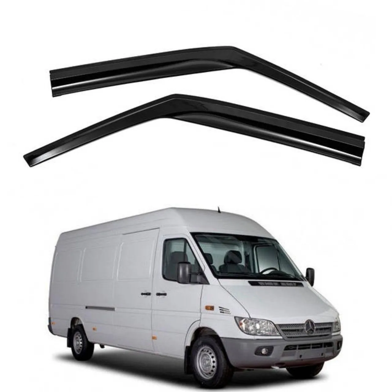 Дефлекторы окон ветровики Mercedes Sprinter / WV LT 35-46 (1995-2006) Самоклеющейся Скотч 3M