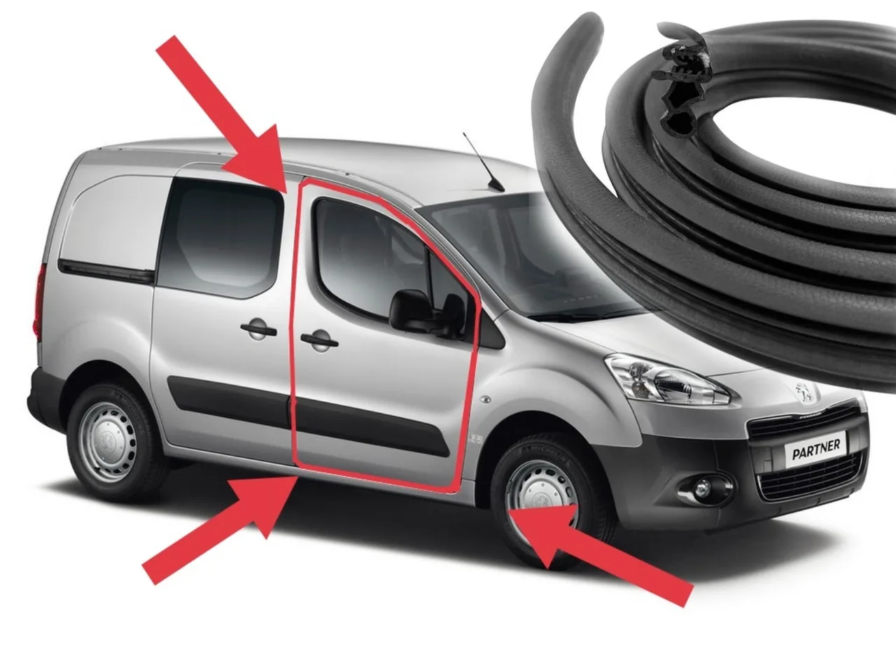 Уплотнительная резинка передней двери Citroën Berlingo / Peugeot Partner (2008-2023)
