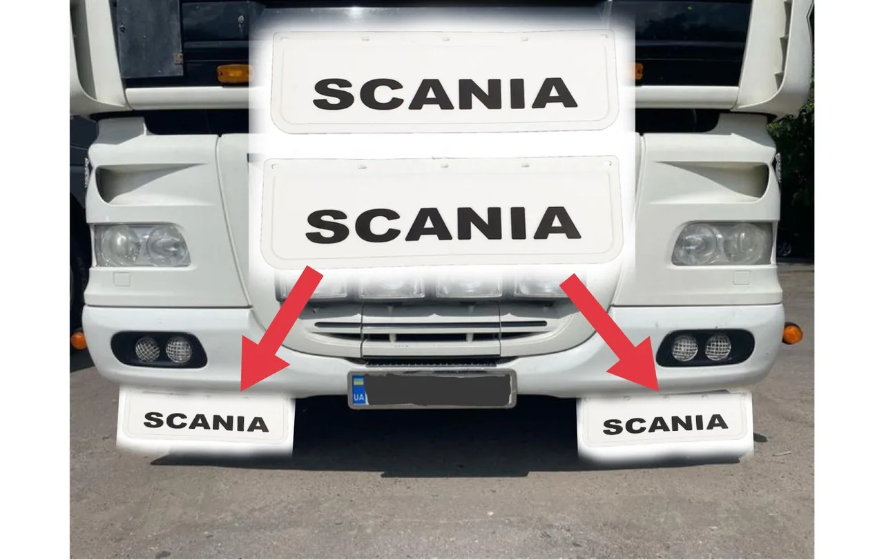 Бризковики Scania R/G/P/S Передні 600×180 см білі