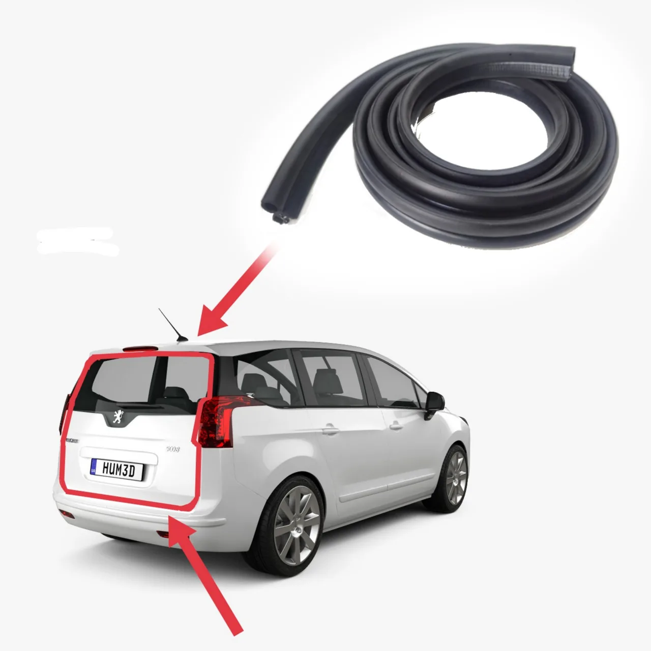 Уплотнитель проёма задней двери Peugeot 5008 (2009-2017)