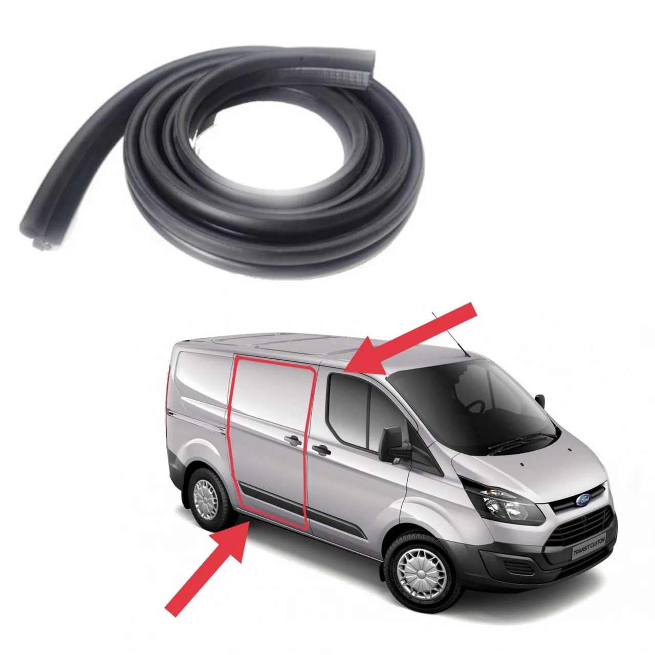 Уплотнитель проёма боковой сдвижной двери Ford Transit Custom (2012-2023) новый