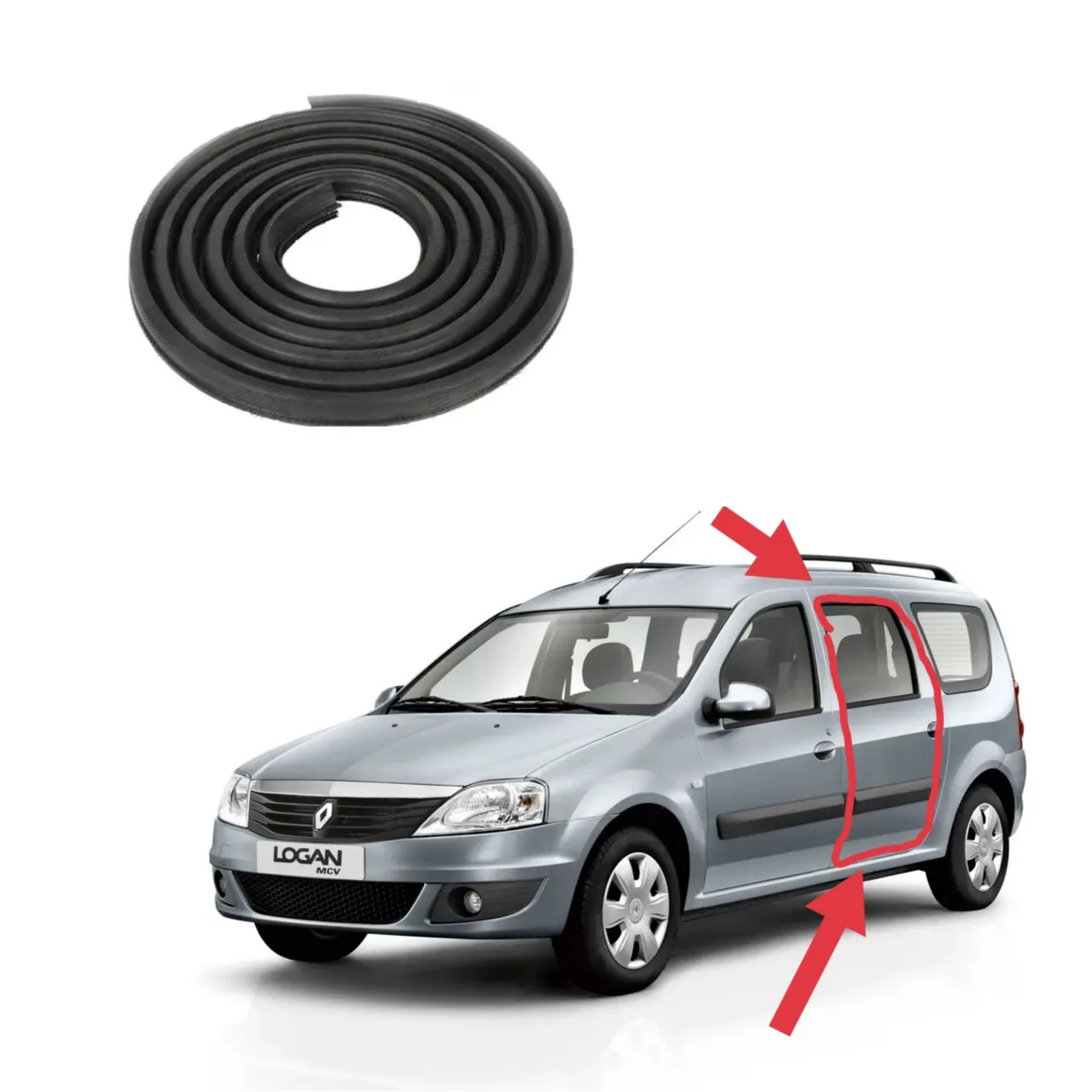 Ущільнювач прорізні бічні двері Renault Logan / Dacia Logan 2004-2012