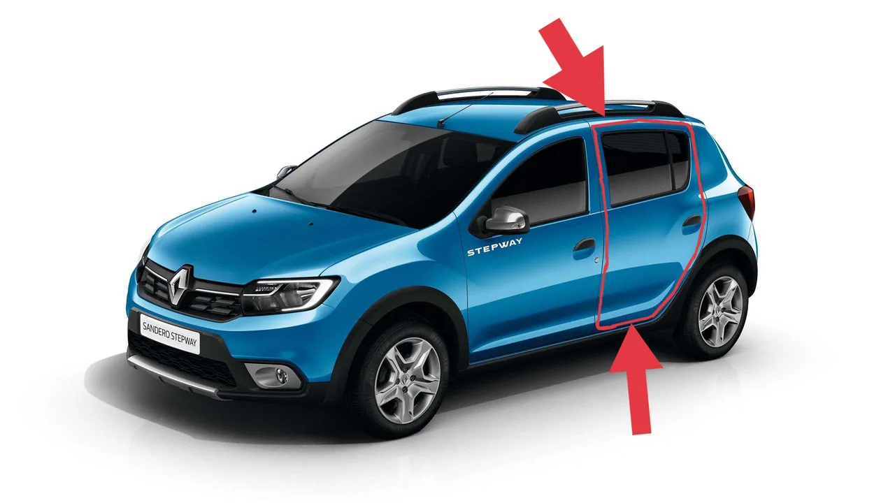 Уплотнитель боковой двери Renault Sandero / Dacia Sandero (2012-2020)