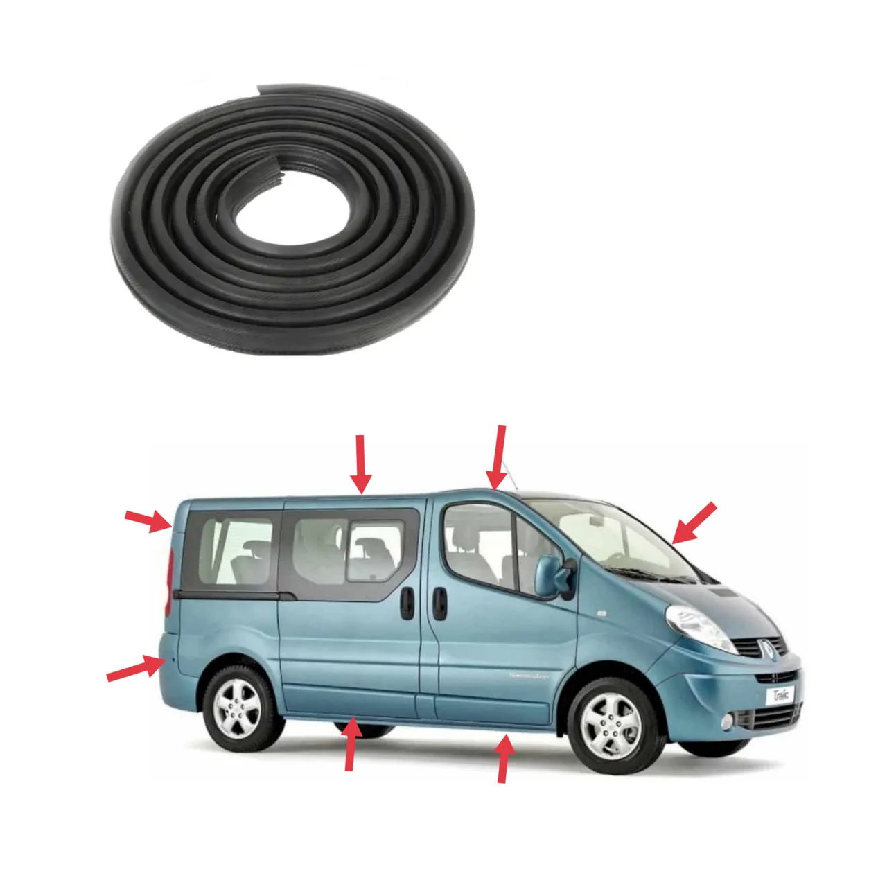 Комплект ущільнювачів Renault Trafic / Opel Vivaro (2001-2014) 4 шт.