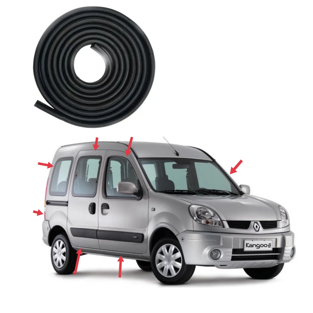 Комплект уплотнителей дверных проемов Renault Kangoo 1 / Nissan Kubistar (1998-2008) 4шт