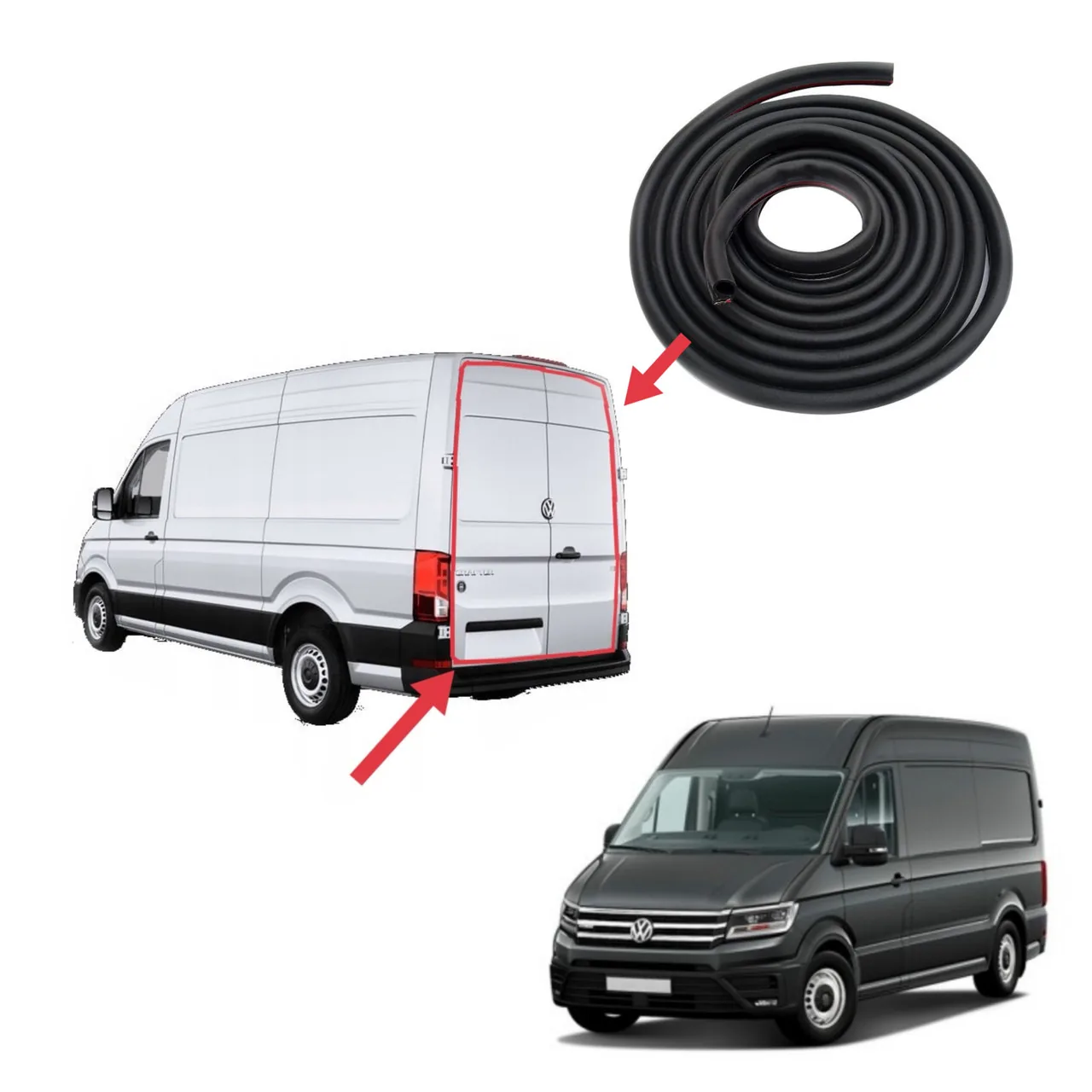 Ущільнювач задніх дверей VW Crafter (2017-2024) MAN TGE (2017-2024) новый