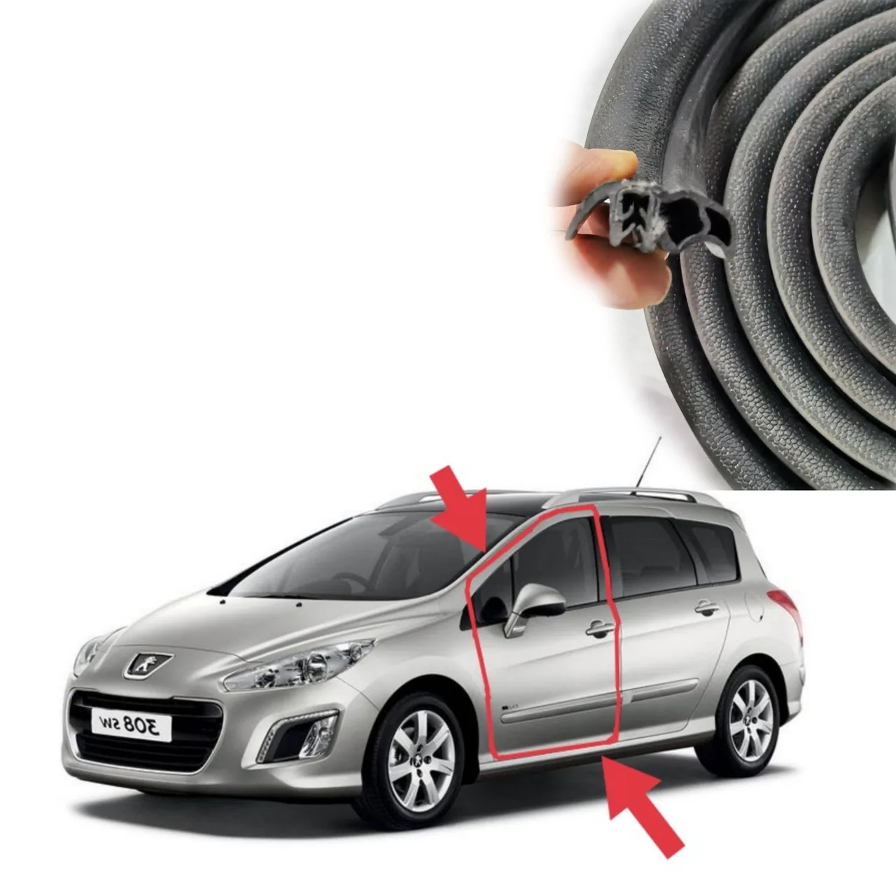Уплотнитель проёма передней двери Peugeot 308 / 308SW (2007-2013) новый