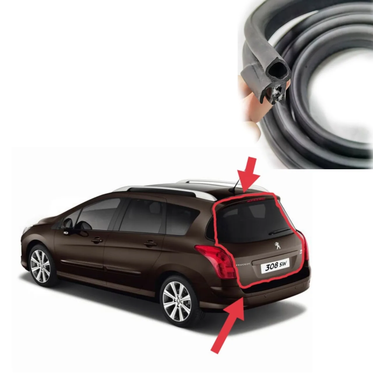 Уплотнитель проёма задней двери ляды Peugeot 308 / 308SW (2007-2013) новый
