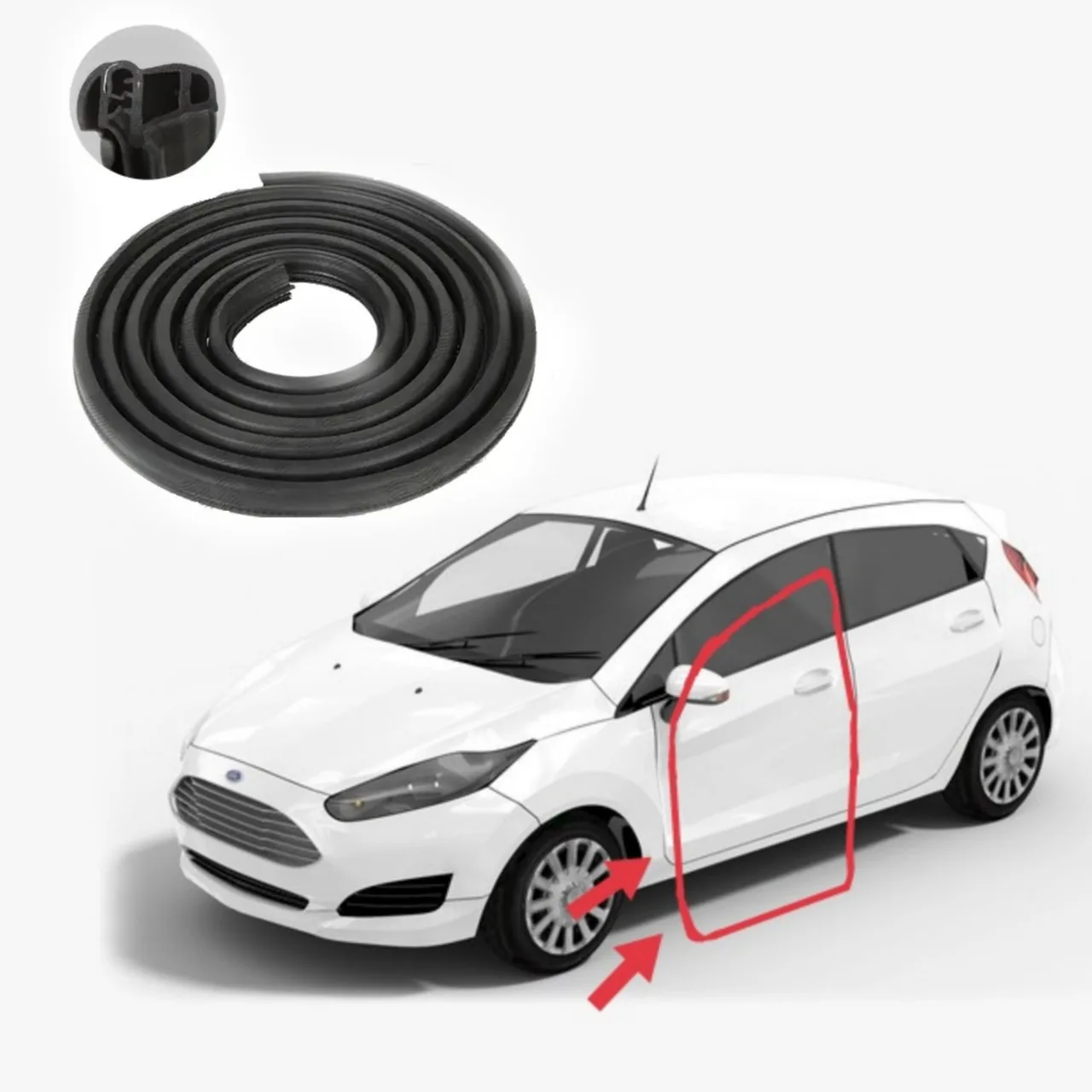 Уплотнитель проёма передней двери Ford Fiesta 6 (2008-2023) новый