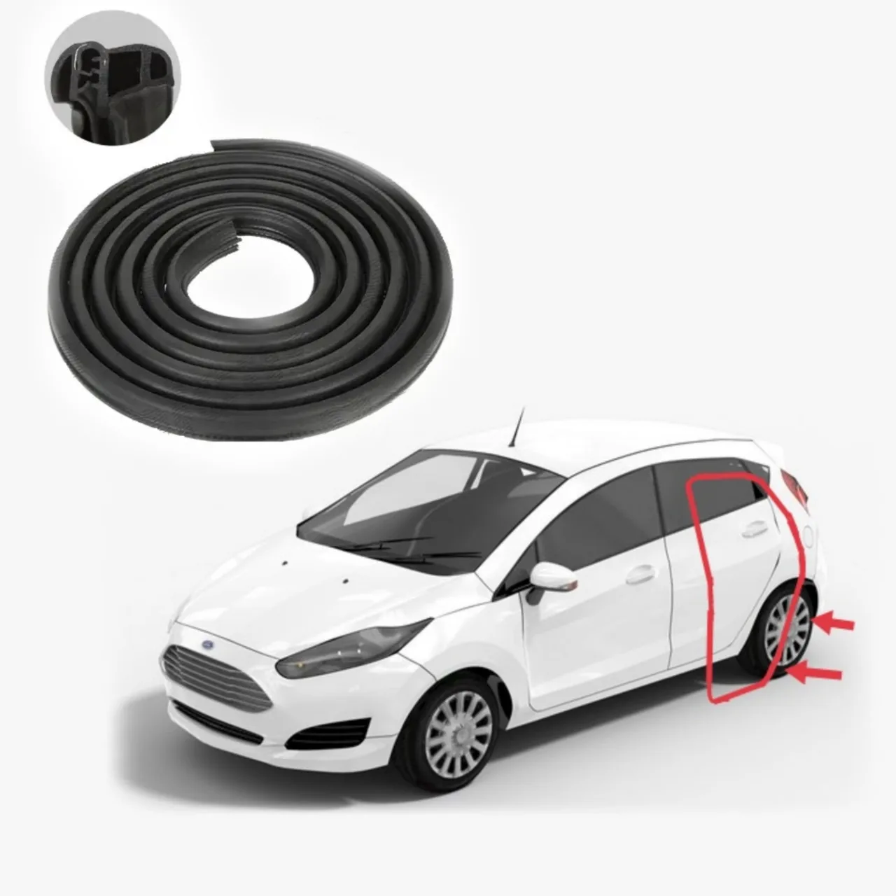 Уплотнитель проёма боковой двери Ford Fiesta 6 (2008-2023) Новый