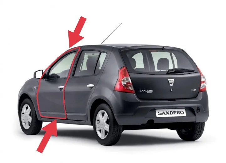 Ущільнювач водійської дверки Renault Sandero / Dacia Sandero (2007-2012)