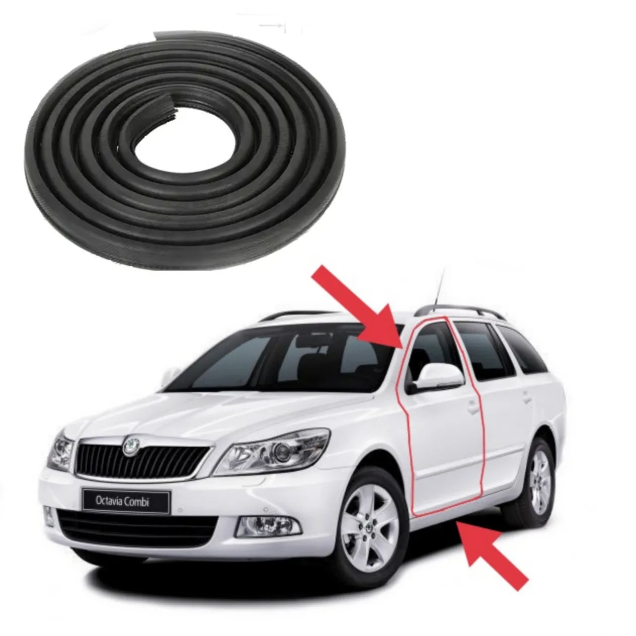Ущільнювач пройому передньої дверки водія Skoda Octavia (2004-2013)