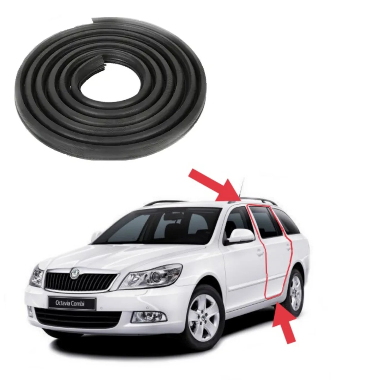 Ущільнювач пройому бокової дверки Skoda Octavia (2004-2013)