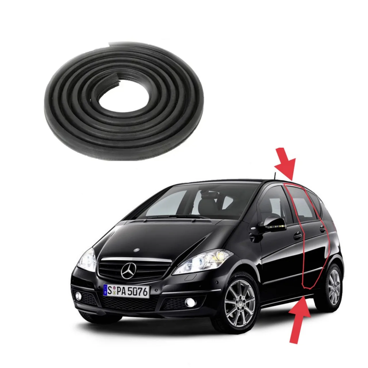 Уплотнитель проёма боковой задней двери Mercedes Benz A150/160 W169 (2004-2012)