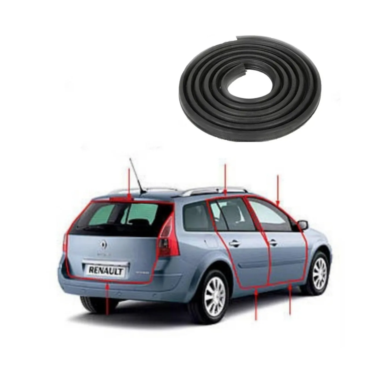 Комплект уплотнителей на дверные проемы Renault Megane 2 (2002-2009) 5шт