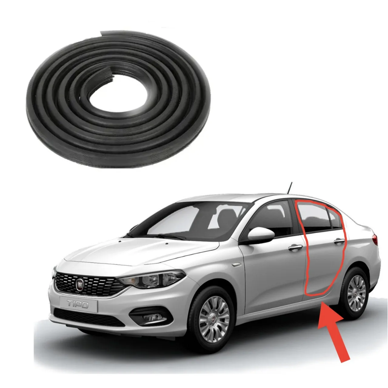 Уплотнитель проёма боковой двери Fiat Tipo (2015-2025)