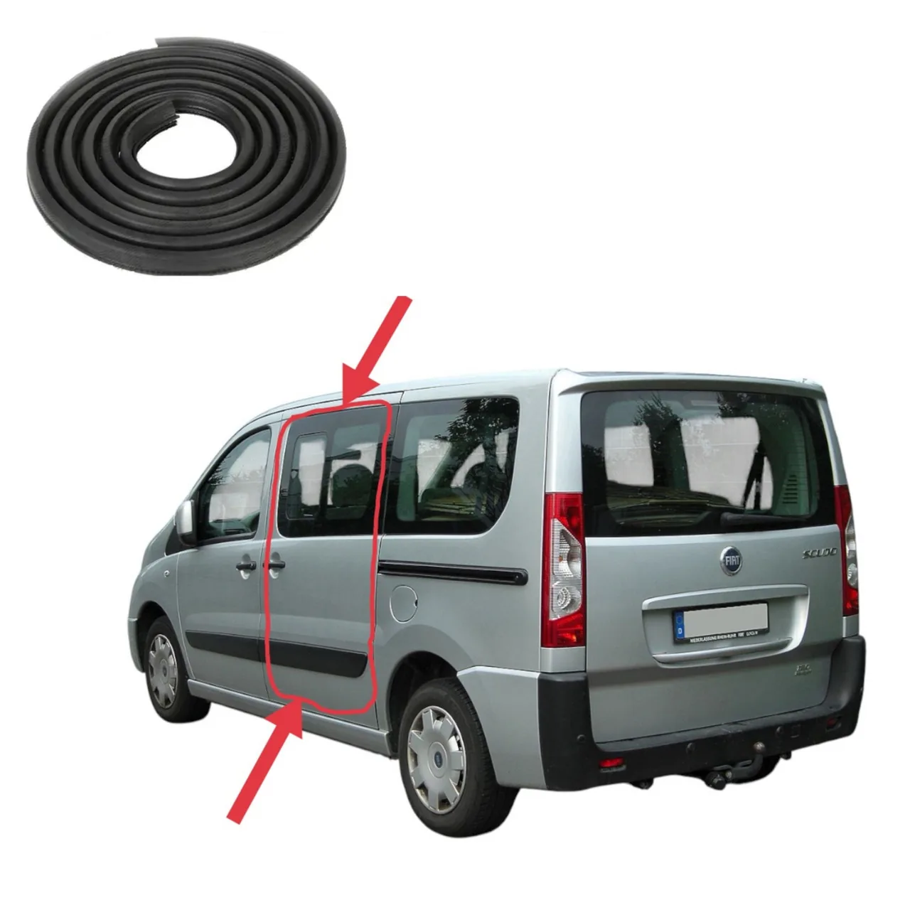 Уплотнитель проёма боковой двери Fiat Scudo 2 / Citroen Jumpy (2007-2016)