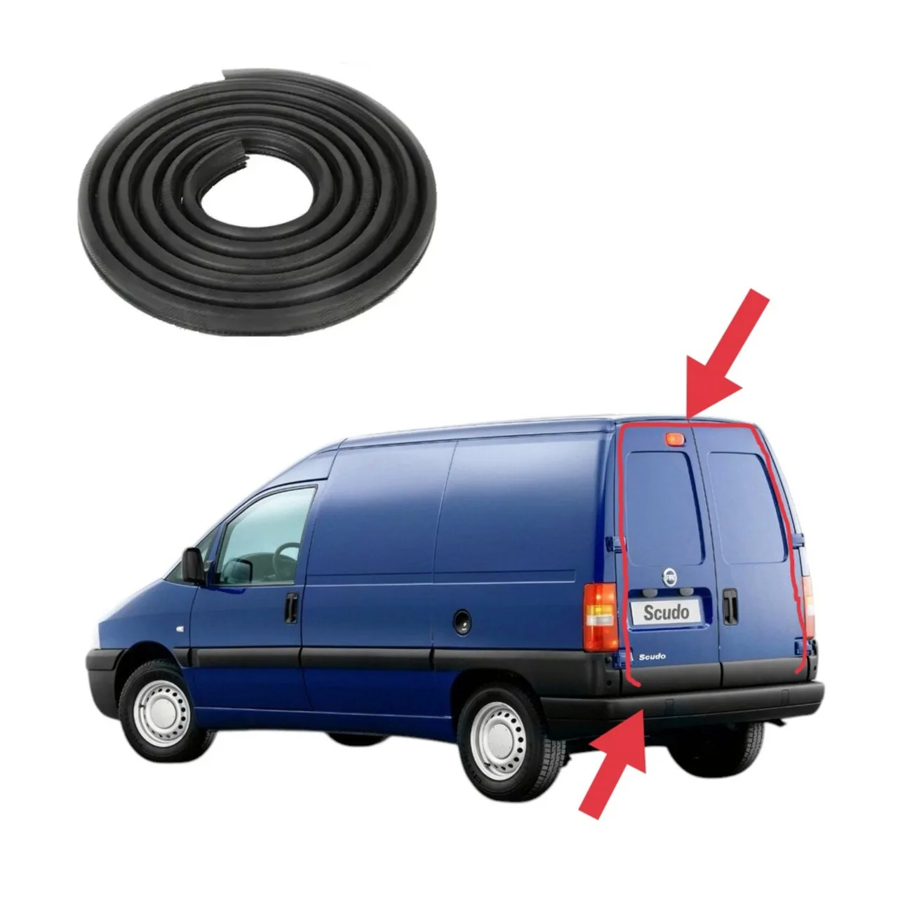 Уплотнитель проёма задней двери Fiat Scudo 1 / Citroen Jumpy (1995-2007)
