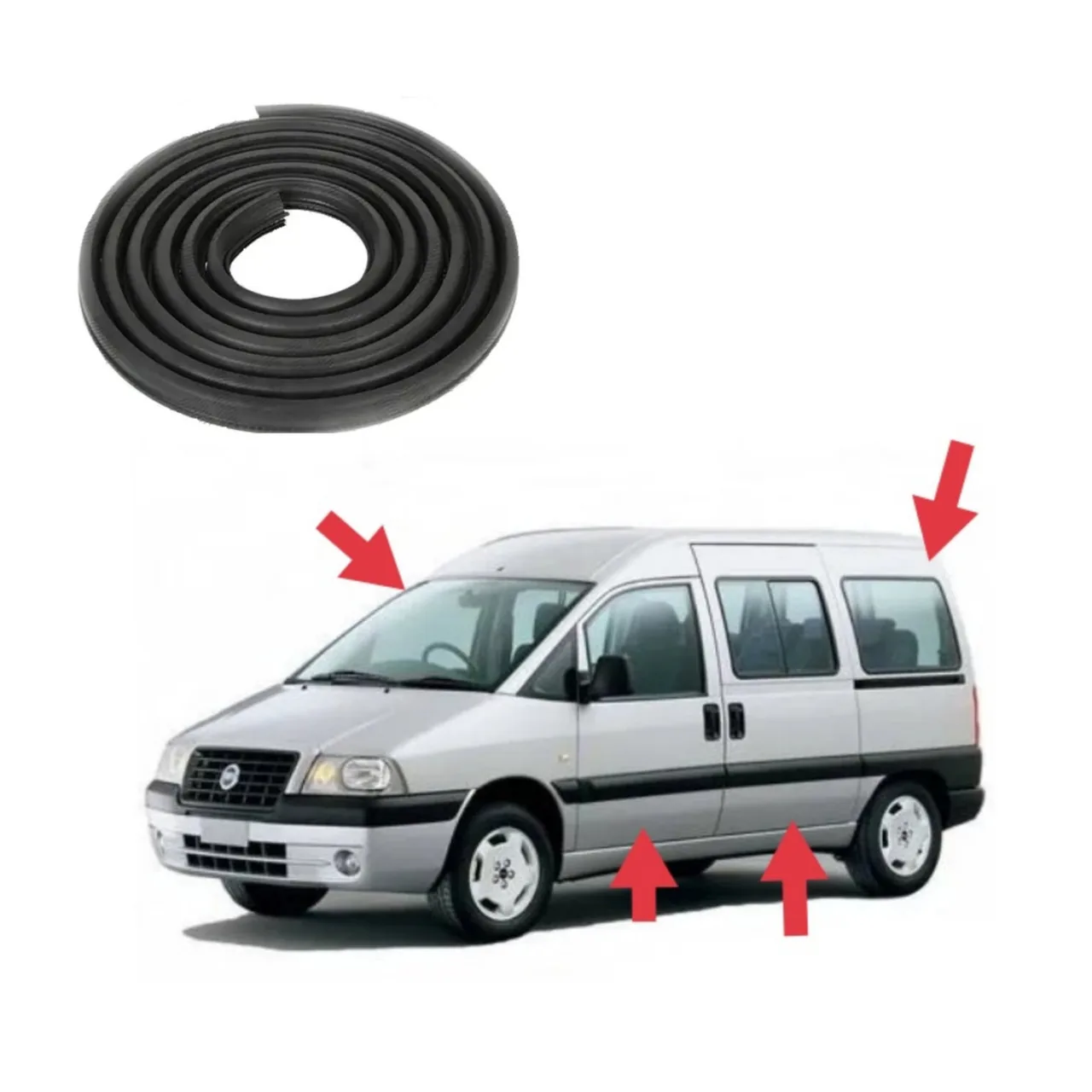Комплект уплотнителей 4шт для Fiat Scudo 1 / Citroen Jumpy (1995-2007)