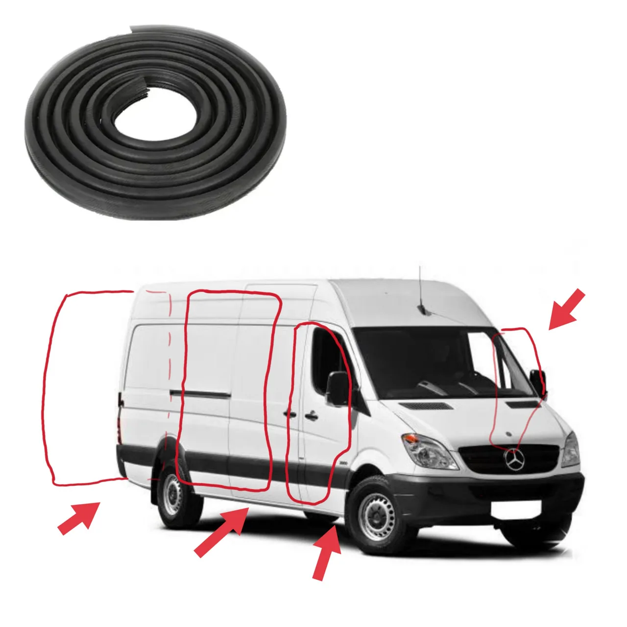 Комплект ущільнювачів 4шт Sprinter Crafter (2006-2018гг)