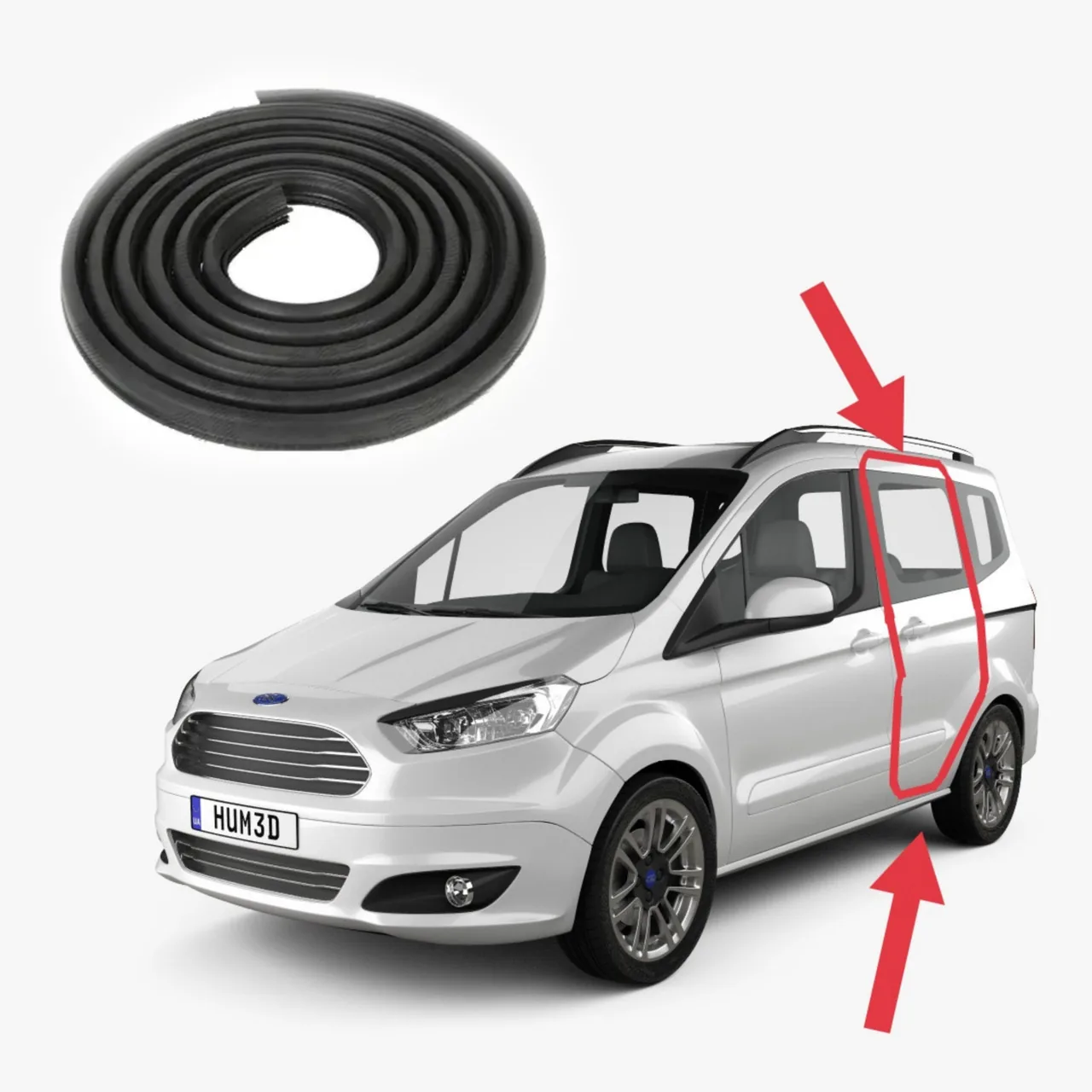 Уплотнитель проёма боковой двери Ford Courier (2014-2023)