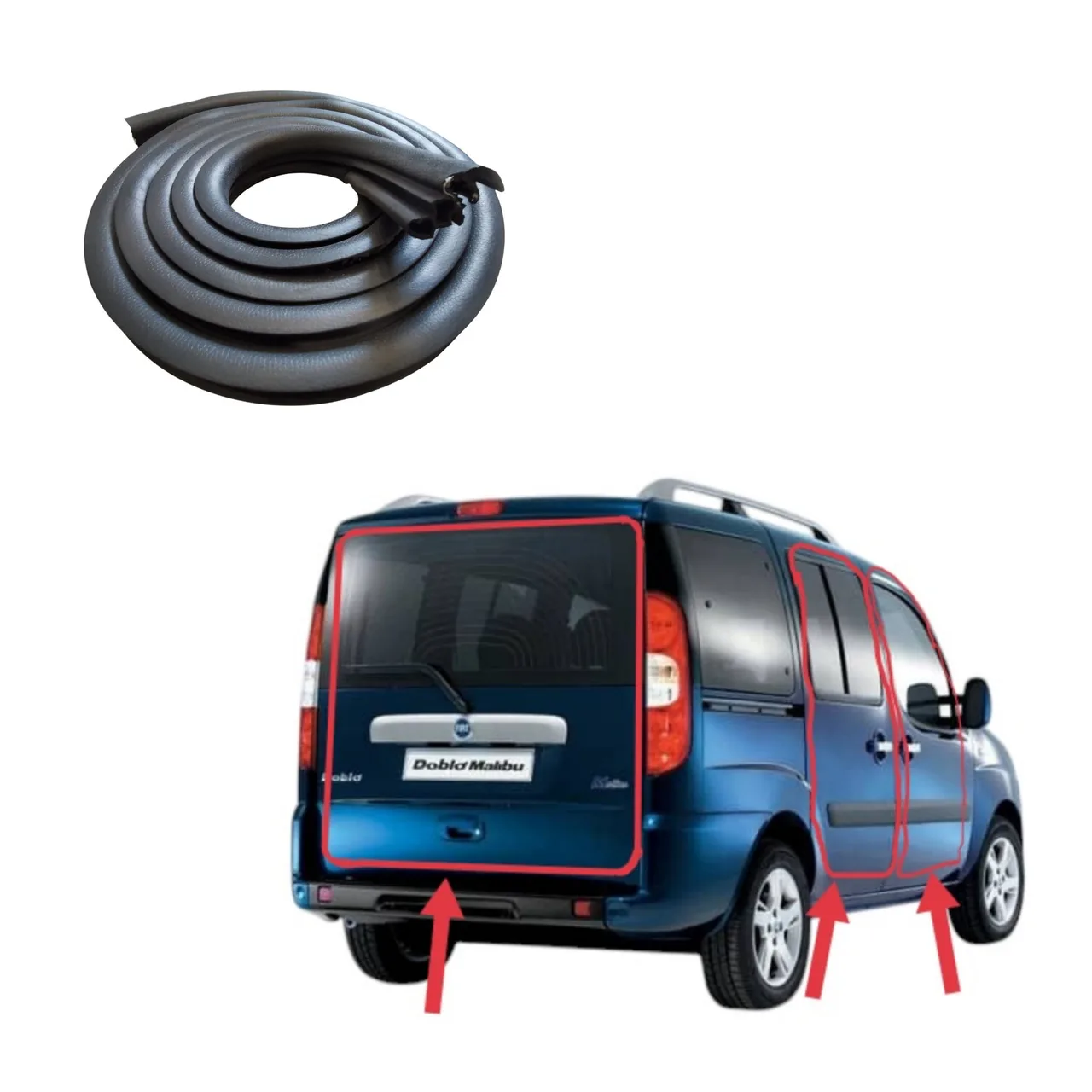 Комплект уплотнителей 4шт Fiat Doblo W223 (2000-2012)