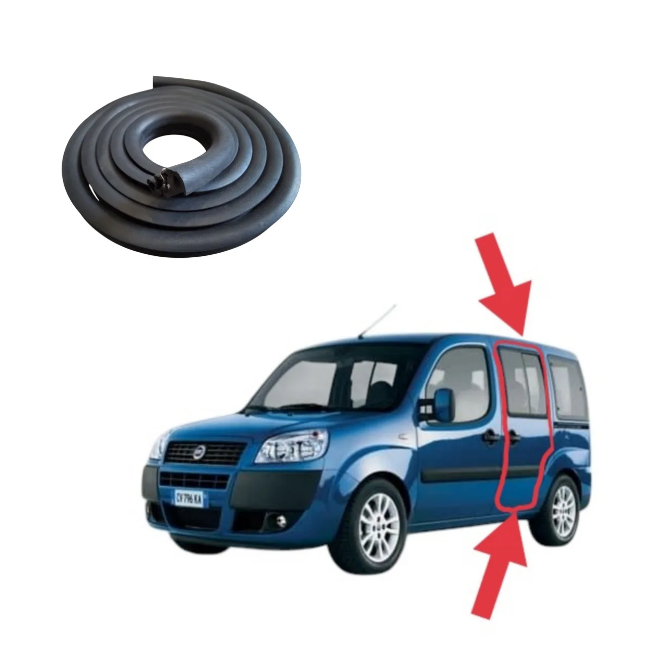 Уплотнитель проёма боковой двери Fiat Doblo W223 (2000-2016)