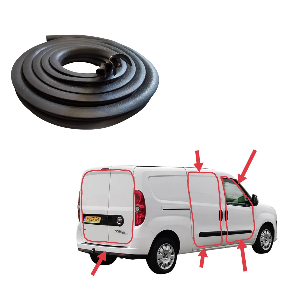Комплект ущільнювачів 4шт Fiat Doblo W263 (2010-2022) новий