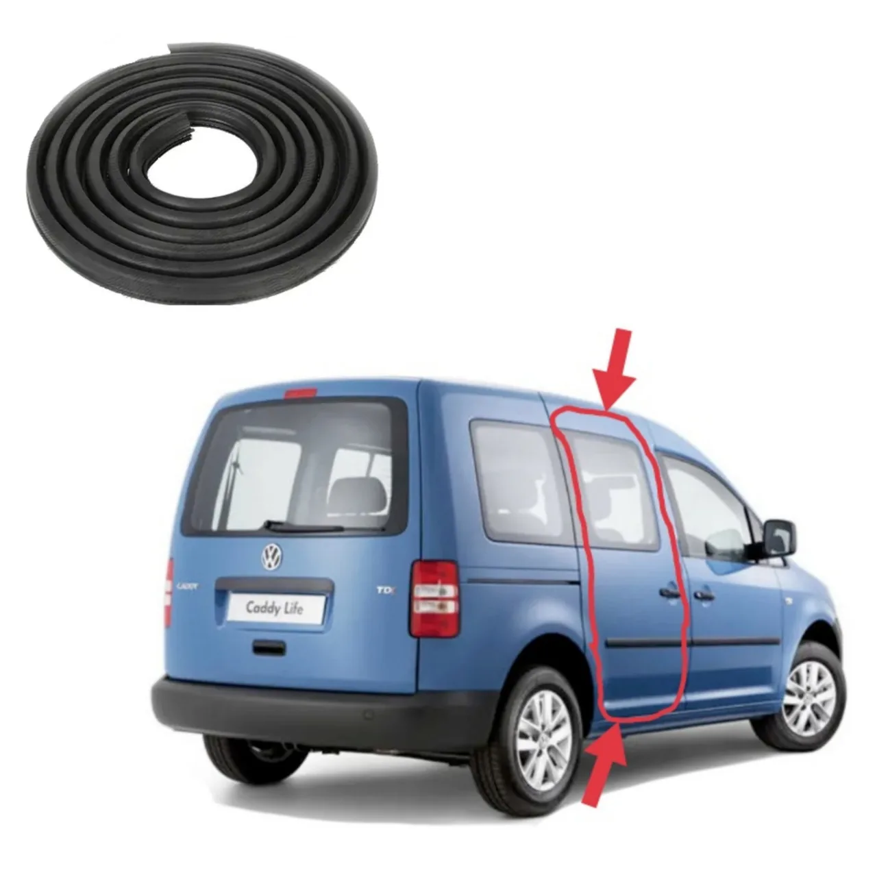 Уплотнитель проёма боковой дверки Volkswagen Caddy (2004-2021) новый
