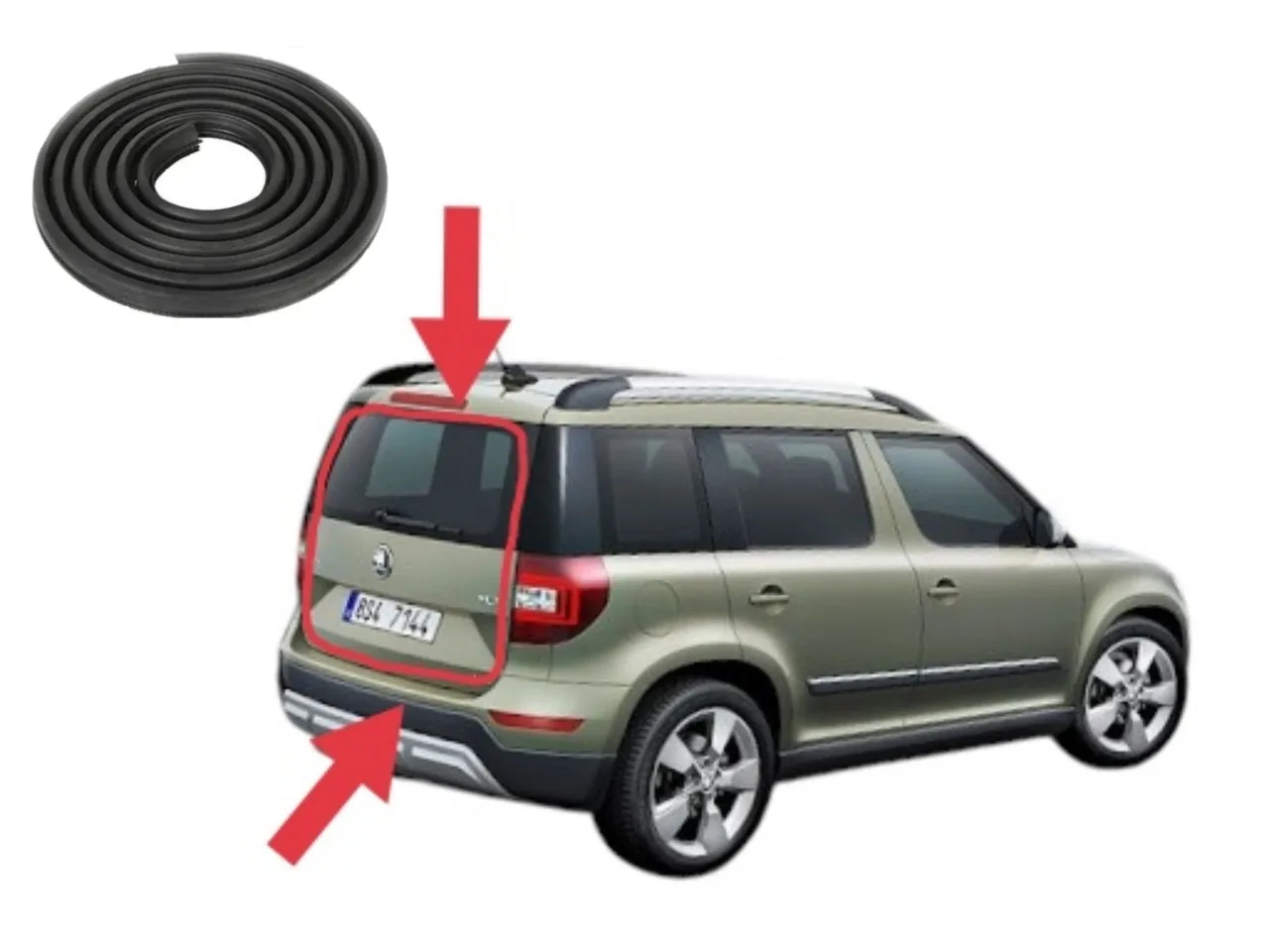 Ущільнювач пройому задньої дверки ляди Skoda Yeti (2009-2017)
