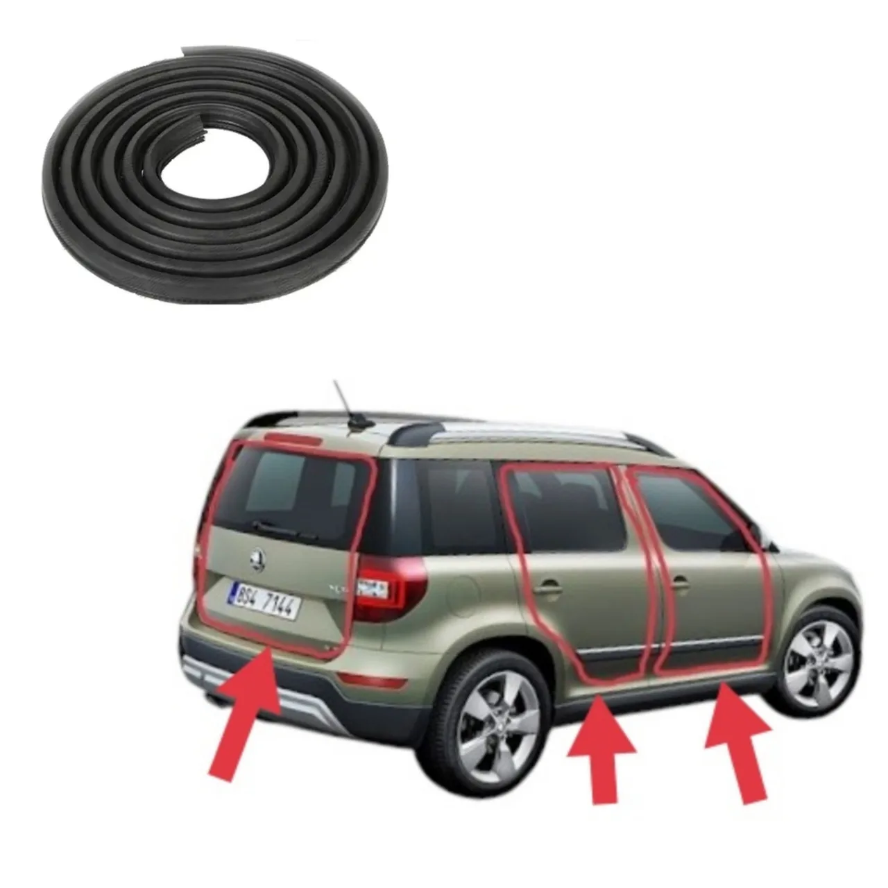 Комплект ущільнювачів 5 шт. для Skoda Yeti (2009-2017)