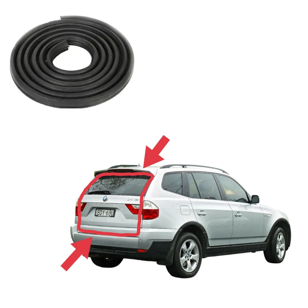 Уплотнитель проёма задней двери ляды BMW X3 E83/F25 (2003-2018)