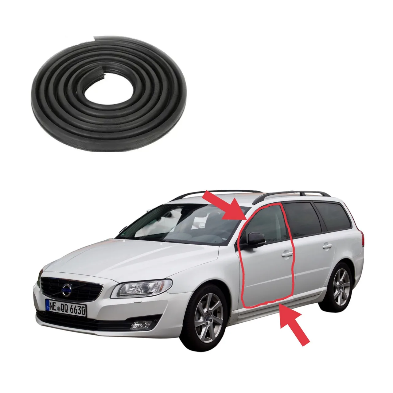 Ущільнювач пройому передньої дверки для Volvo V70 P2 / P24 (2000-2016)