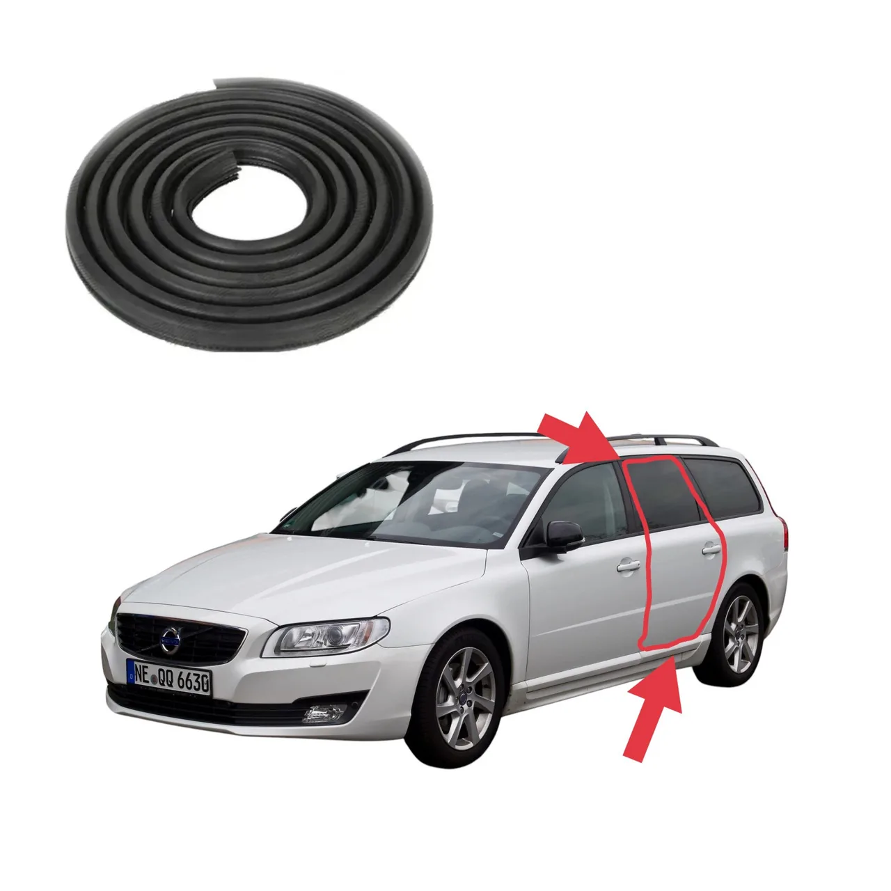 Уплотнитель проёма боковой двери для Volvo V70 P2 / P24 (2000-2016)