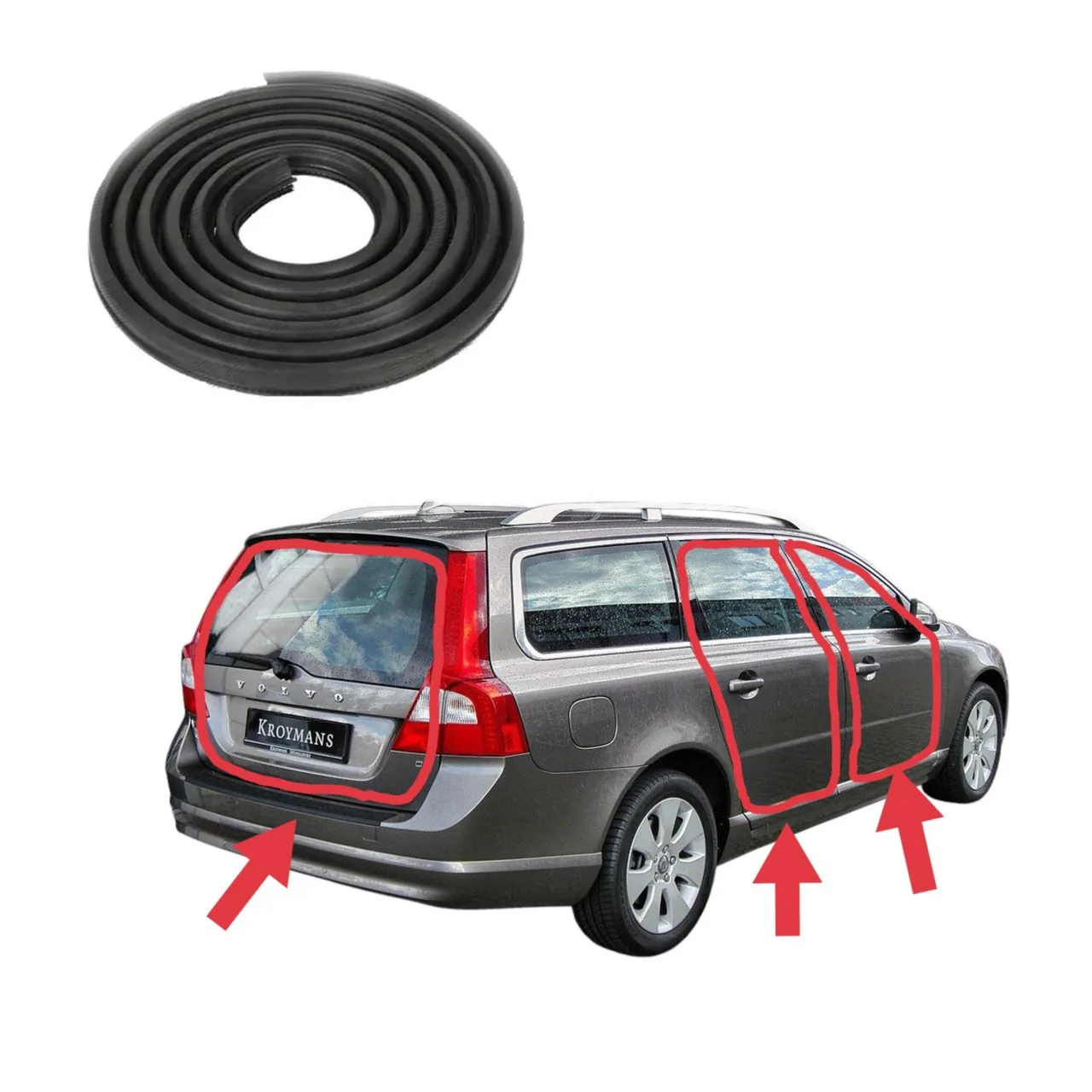 Комплект ущільнювачів 5шт для Volvo V70 P2 / P24 (2000-2016)