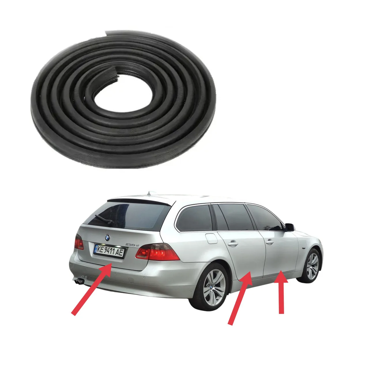 Комплект ущільнювачів 5шт BMW E60/61 (2003-2010) с бархаткой