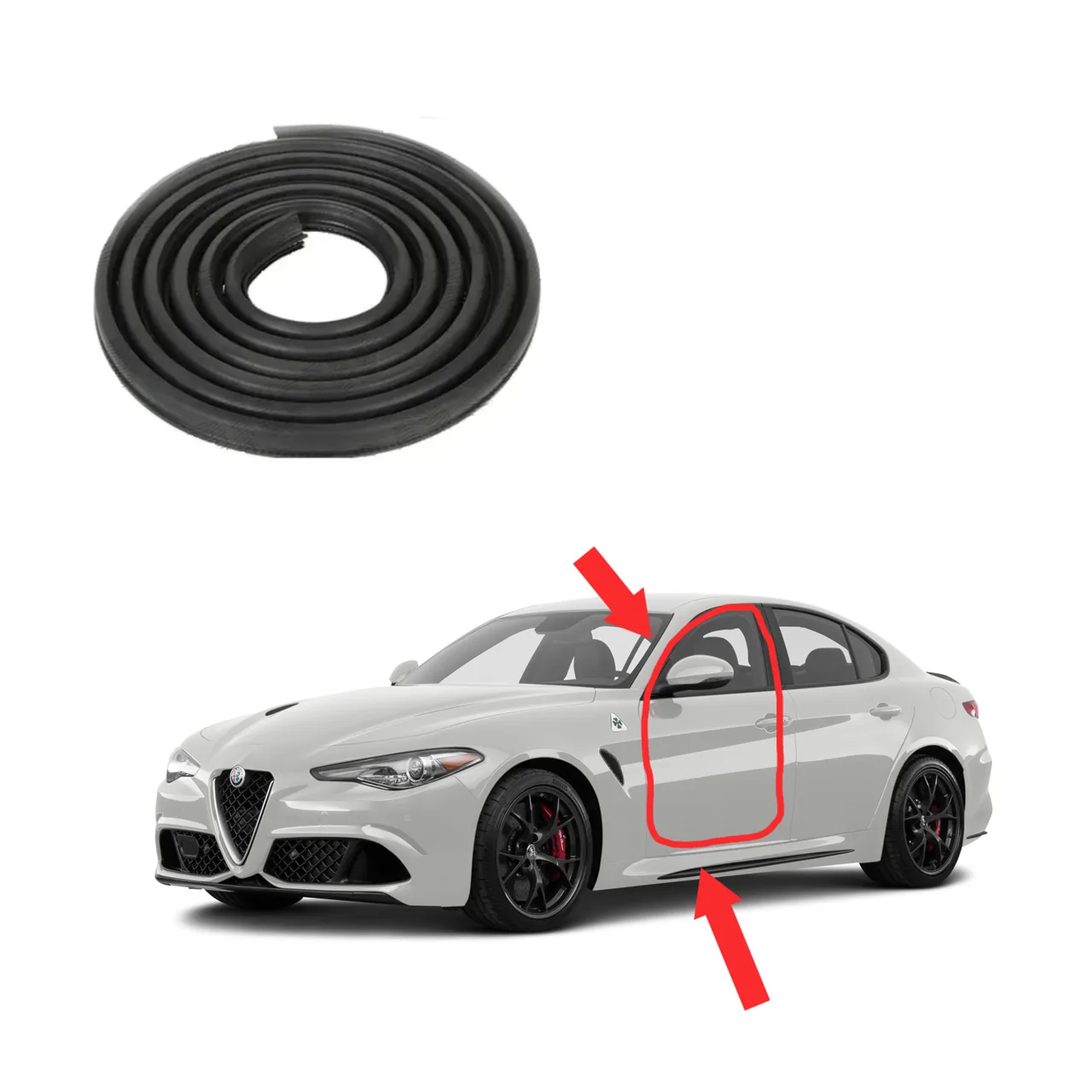 Уплотнитель проёма передней двери Alfa Romeo Giulia (2016-2022)