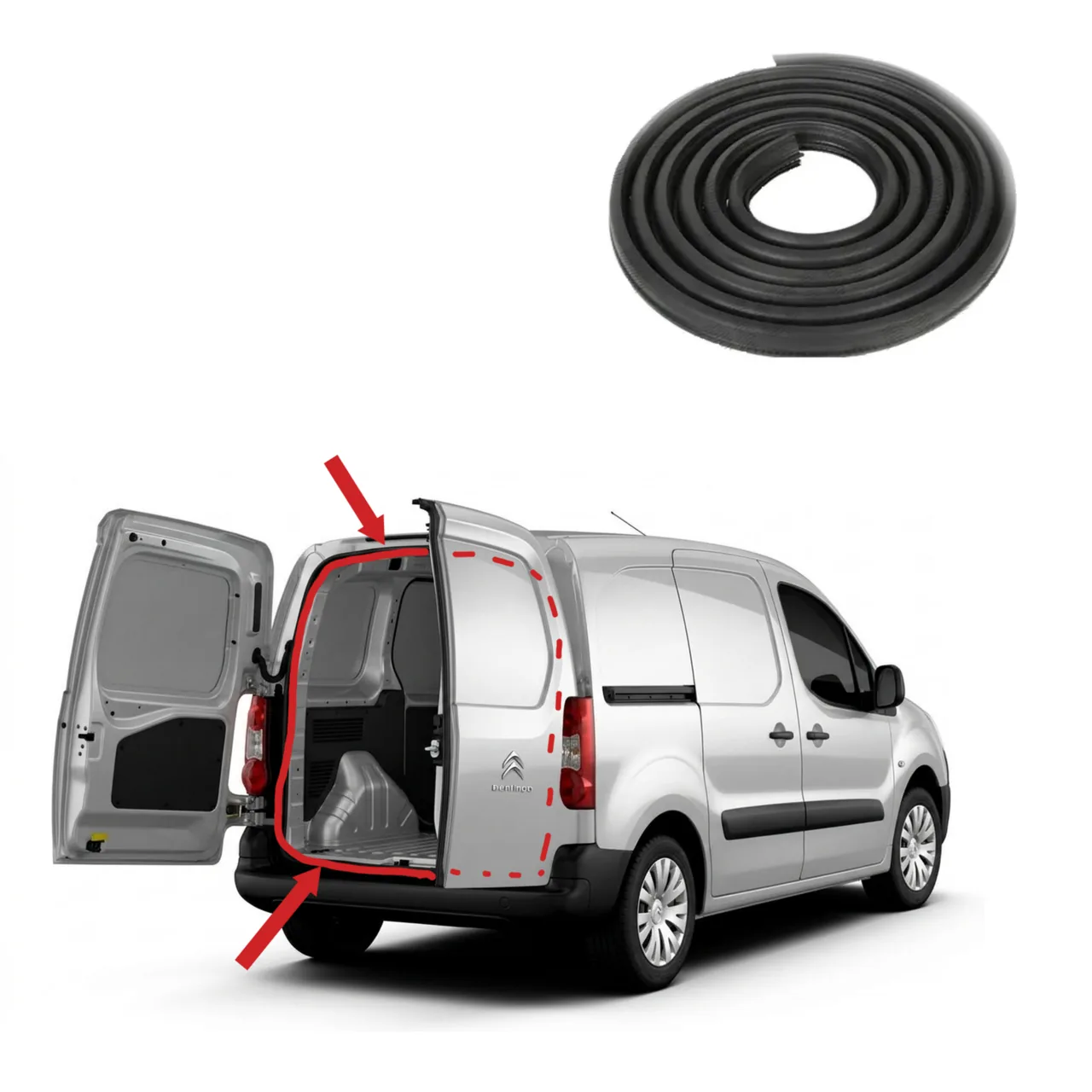 Уплотнительная резинка проема задней двери Citroën Berlingo  (2008-2023)