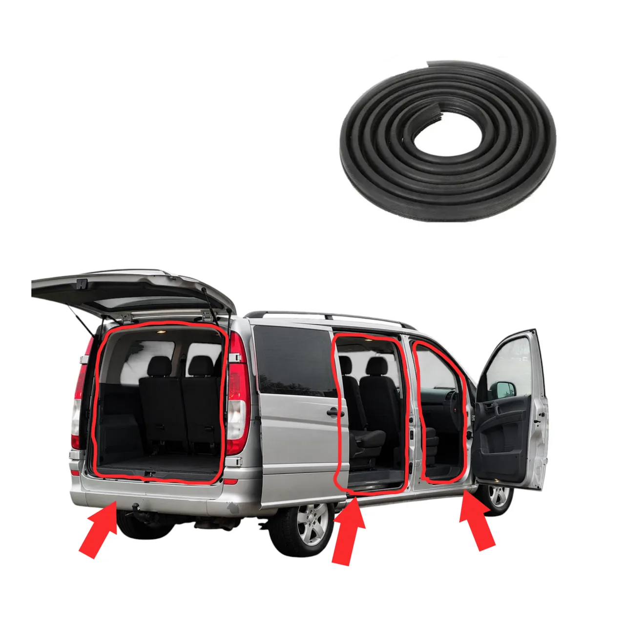 Комплект уплотнителей 4шт Mercedes Benz Vito W639 (2003-2014) новый аналог