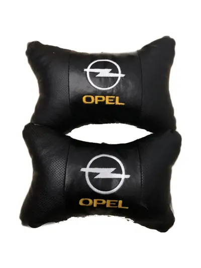 Подушки автомобільні лого Opel на підголівники Екошкіра (2шт пара)